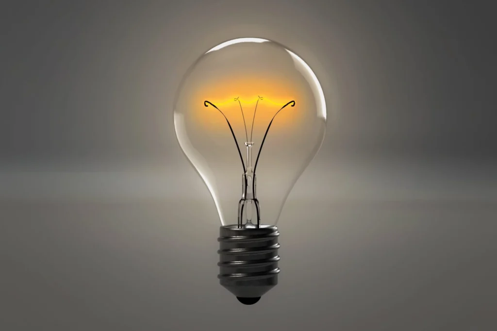 Glowing light bulb