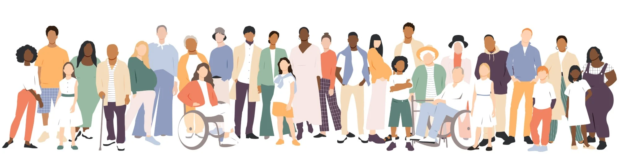 A diverse group of people standing together